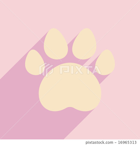 Flat with shadow icon and mobile application traces of animals Flat with shadow icon and mobile application traces of animals 16965313
