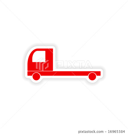 icon sticker realistic design on paper truck transport 16965384