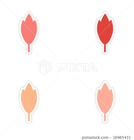 assembly realistic sticker design on paper tree icon assembly realistic sticker design on paper tree icon 16965431