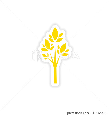 icon sticker realistic design on paper tree silhouette icon sticker realistic design on paper tree silhouette 16965438