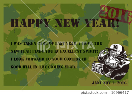 2016新年card_偽裝猴子 16966417