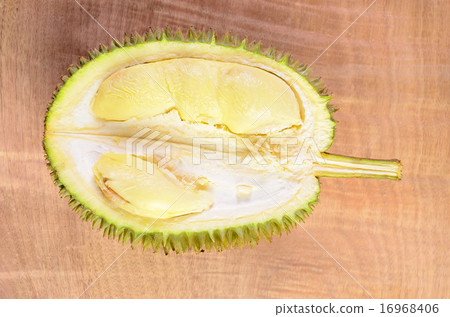 Durian fruit basket on wood background 16968406