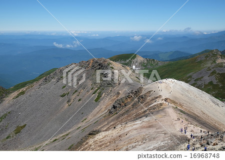 從Norikura dragonfallen峰 16968748