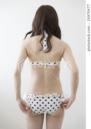 Swimming suit Young lady body parts Rear view general image 16970477