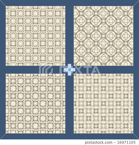 Geometric ornament seamless pattern set. Textile design template seamless background collection Geometric ornament seamless pattern set. Textile design template seamless background collection 16971105
