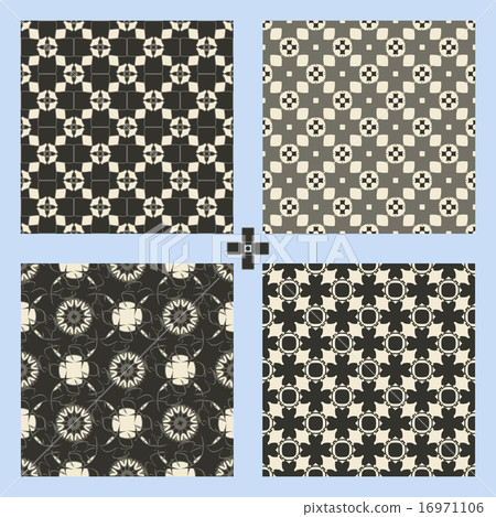 Geometric ornament seamless pattern set. Textile design template seamless background collection Geometric ornament seamless pattern set. Textile design template seamless background collection 16971106