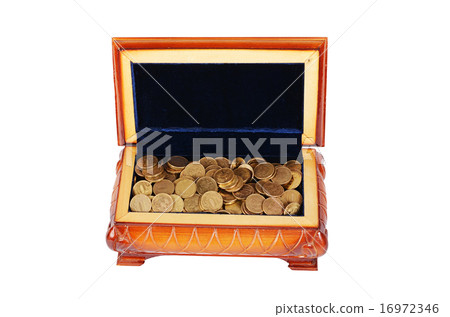 Coins and banknotes in the box 16972346