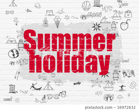 Travel concept: Summer Holiday on wall background Travel concept: Summer Holiday on wall background 16972632