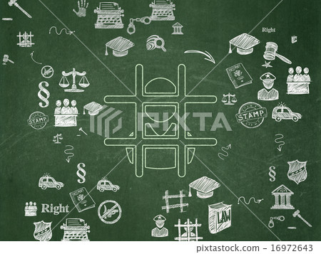 Law concept: Criminal on School Board background Law concept: Criminal on School Board background 16972643