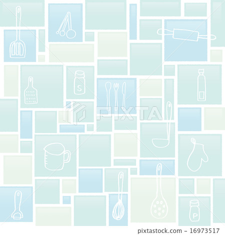 Background - Kitchen pattern light blue - Stock Illustration [16973517 ...