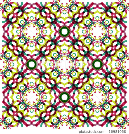 Seamless vector geometric abstract pattern. Creative round shapes made of short lines. 16981068