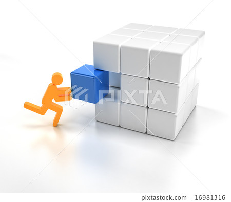 Fitting missing piece of a puzzle cube 16981316