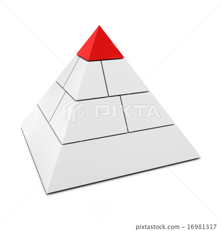 Blank 3d pyramid with top piece in red 16981317