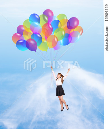 Girl with baloons 16984369