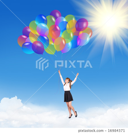 Girl with baloons 16984371