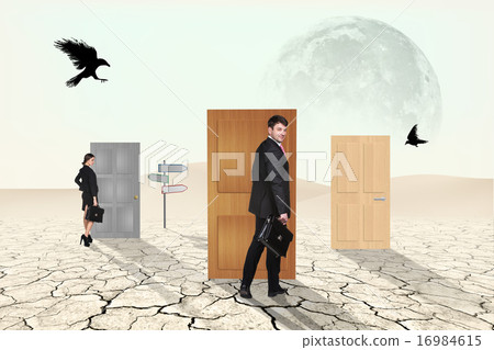Business people in desert 16984615