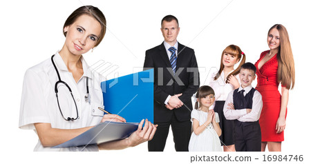 Beautiful family with doctor 16984746