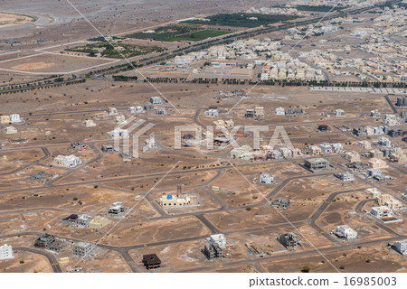 muscat arabic town aerial view landcape 16985003