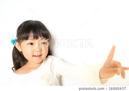 A girl who points out 16988437