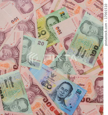 Thai Baht banknotes background Thai Baht banknotes background 17001510