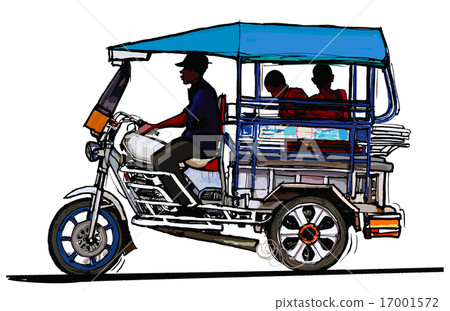 Driving tuk tuk in Laos 17001572