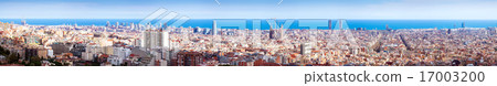 Panorama of Barcelona in sunny day Panorama of Barcelona in sunny day 17003200