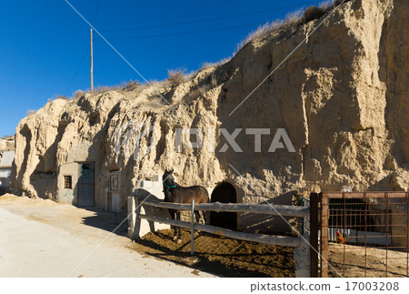 Village with houses built into rock 17003208