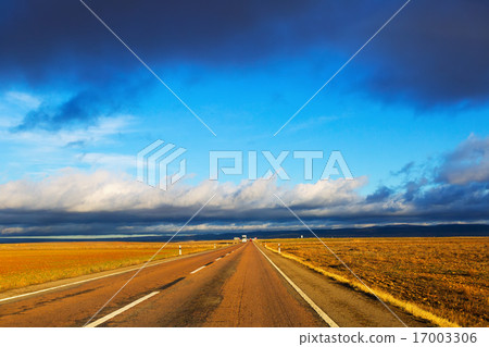 Asphalt road among fields Asphalt road among fields 17003306