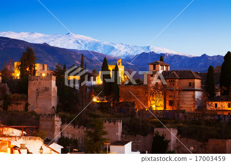Evening view of Alhambra with Sierra Nevada Evening view of Alhambra with Sierra Nevada 17003459