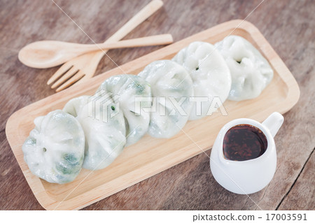 Chinese leek steamed dessert on wooden table 17003591