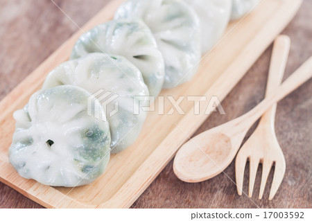 Chinese leek steamed dessert on wooden table 17003592