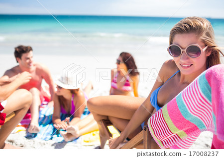 Happy friends sunbathing together Happy friends sunbathing together 17008237
