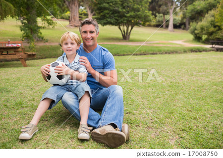Happy father with his son at the park Happy father with his son at the park 17008750