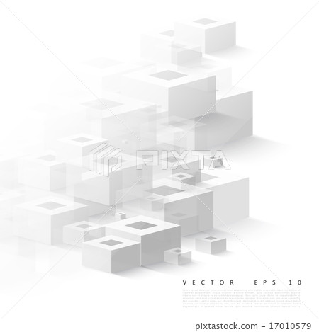 Vector Abstract geometric shape from gray cubes.  17010579