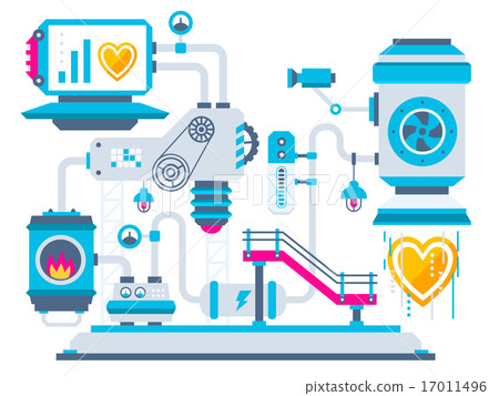 Vector industrial illustration of the mechanism Vector industrial illustration of the mechanism 17011496