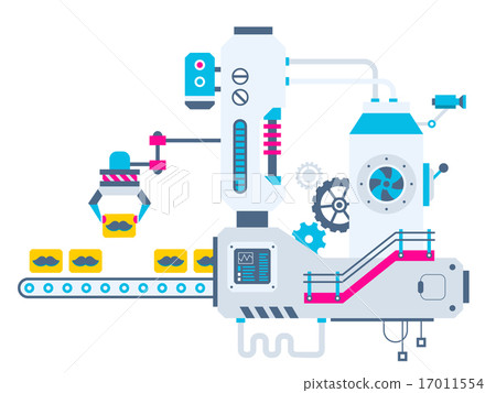 Vector industrial illustration of the mechanism Vector industrial illustration of the mechanism 17011554