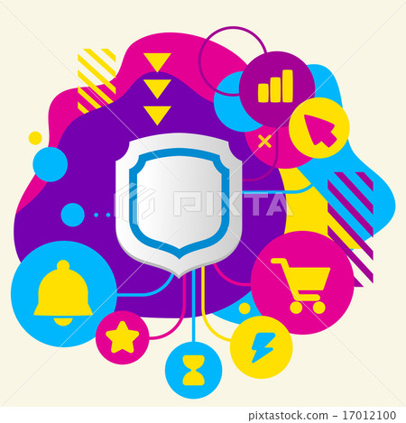 Shield on abstract colorful spots 17012100