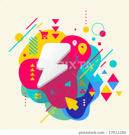 Lightning on abstract colorful spots 17012280