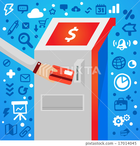 Bright vector male hand holds bank card Bright vector male hand holds bank card 17014045