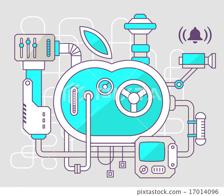 Vector industrial illustration of the mechanism 17014096
