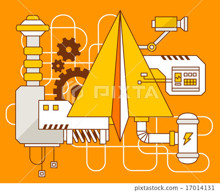 Vector industrial illustration of the mechanism Vector industrial illustration of the mechanism 17014131