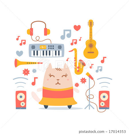 Professional cat character with objects 17014353