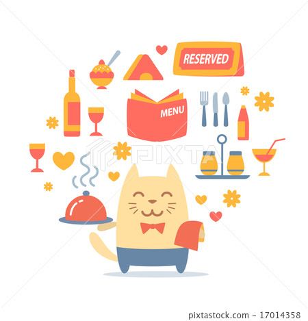 Professional cat character with objects 17014358