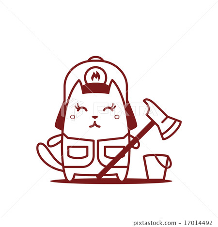 Character firefighter in coveralls and helmet Character firefighter in coveralls and helmet 17014492