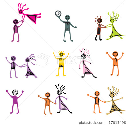 Drawing pictograms of dancing people Drawing pictograms of dancing people 17015498
