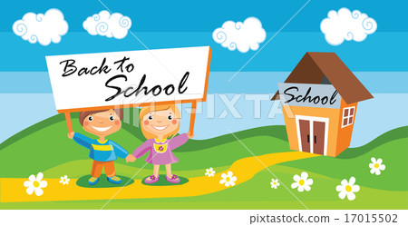 Back to school template with kids Back to school template with kids 17015502