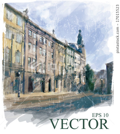 Illustration of city street. 17015523