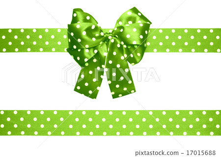 green bow and ribbon with white polka dots green bow and ribbon with white polka dots 17015688