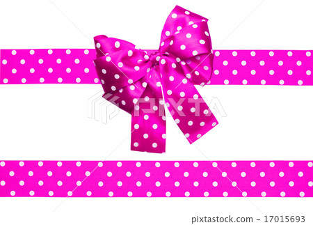 pink bow and ribbon with white polka dots pink bow and ribbon with white polka dots 17015693
