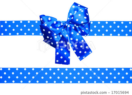 blue bow and ribbon with white polka dots blue bow and ribbon with white polka dots 17015694